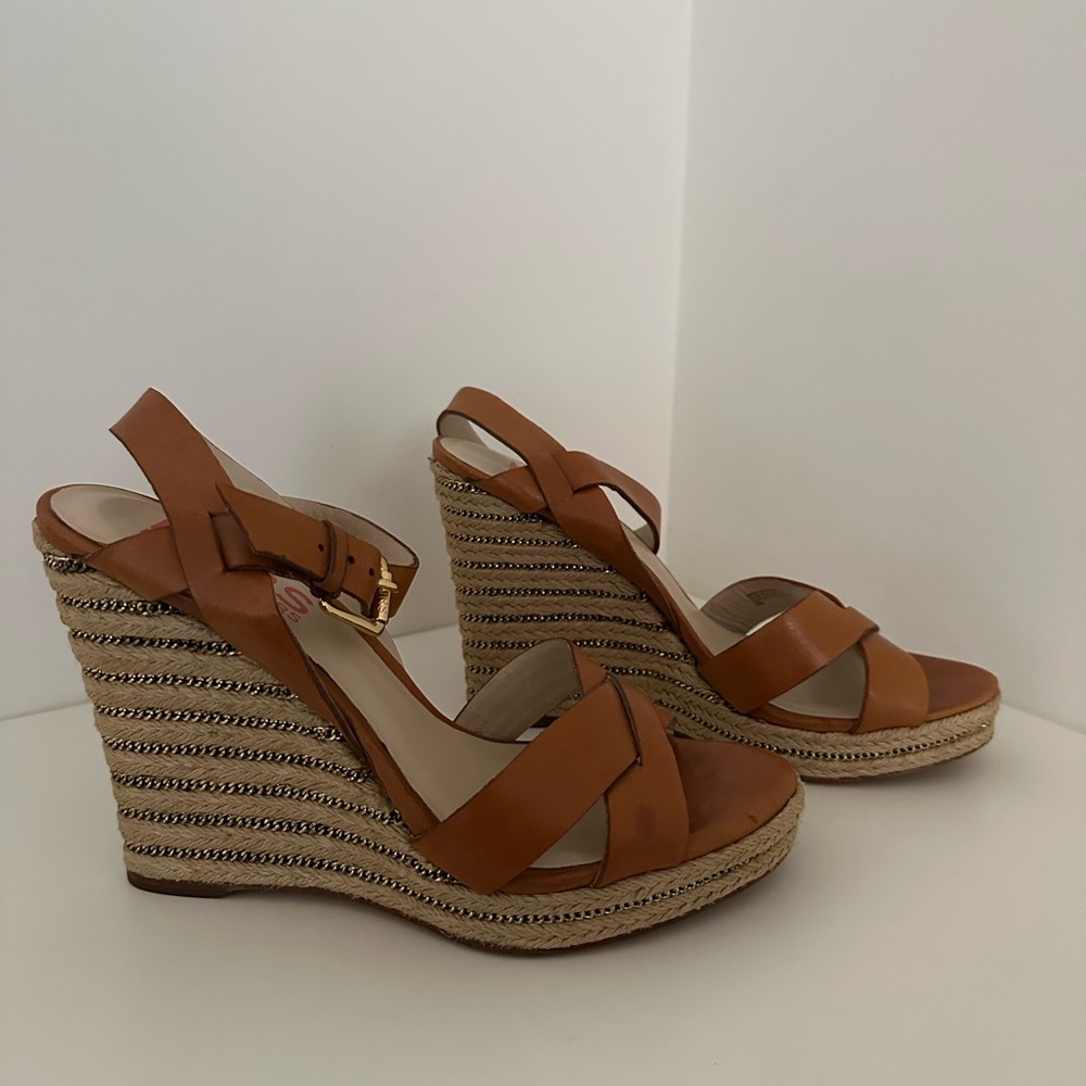 Michael Kors Tan Wedge Sandals